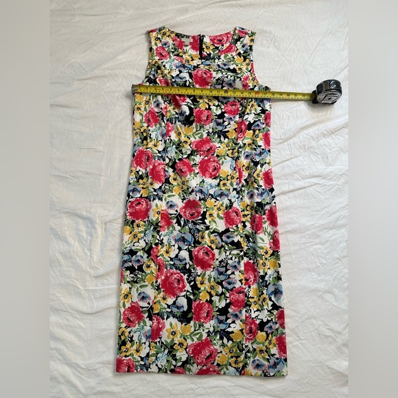Talbots Size 12 Sleeveless Sheath Dress – Bold Floral Print, Cotton Blend - Picture 9 of 11